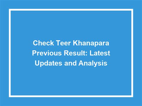 khanapara teer previous result 2020|Previous Results .